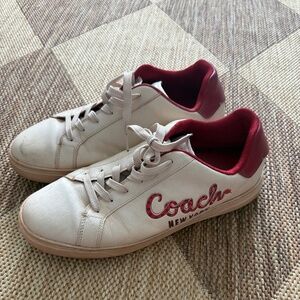 Coach Mens Shoes Men's High Line Leather Snake Script Sneakers